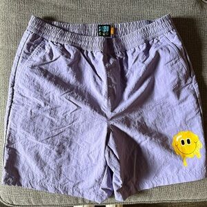 ALAB Lavender Shorts with Yellow Drawstring